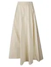 P.a.r.o.s.h Parosh Maxi Skirt With Gathered Elastic Waistband And Flowing Silhouette In Neutrals