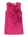 P.a.r.o.s.h Ruffled Accents Mini Dress In Fuchsia