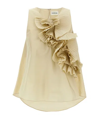 P.a.r.o.s.h Ruffled-detail Blouse In Neutral