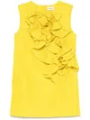 P.a.r.o.s.h Mini Dress With Ruffle Detail And Pockets In Yellow
