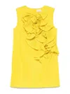 P.a.r.o.s.h Mini Dress With Ruffle Detail And Pockets In Yellow