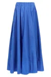 P.a.r.o.s.h Flowing Blue Maxi Skirt With Gathered Waistband In Blue