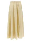P.a.r.o.s.h Flared Design Skirt With Side Slit Pockets In Beige