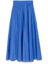 P.a.r.o.s.h Flowing Blue Maxi Skirt With Gathered Waistband In Blue