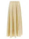P.a.r.o.s.h Parosh Maxi Skirt With Gathered Elastic Waistband And Flowing Silhouette In Silver