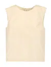 P.a.r.o.s.h Pimpy Taffeta Top In Beige