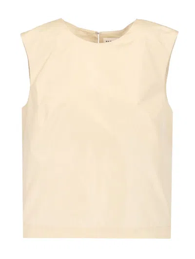 P.a.r.o.s.h Pimpy Taffeta Top In Beige