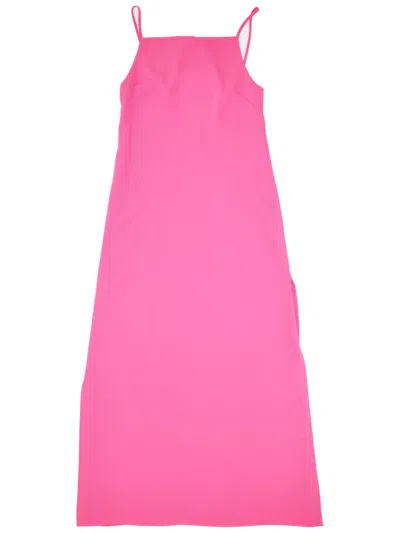 P.A.R.O.S.H PINK BOW DETAIL MIDI DRESS