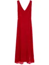 P.a.r.o.s.h Relur Maxi V-neck Velvet Dress In Pink