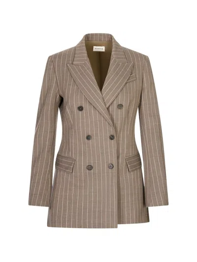 P.a.r.o.s.h Pinstripe Double-breasted Blazer In Green
