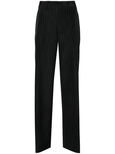P.a.r.o.s.h Pinstripe Wide-leg Trousers In Black