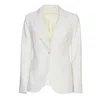 P.a.r.o.s.h Pinstriped Single-breasted Blazer With Flap Pockets In White