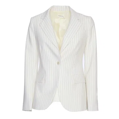 P.A.R.O.S.H PINSTRIPED SINGLE-BREASTED BLAZER WITH FLAP POCKETS
