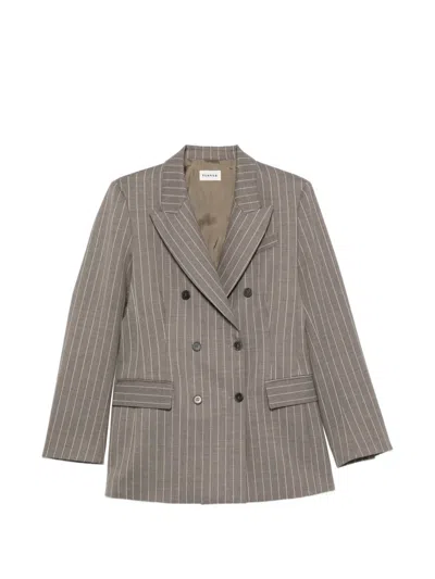 P.a.r.o.s.h Pinstripe-pattern Double-breasted Blazer In Brown