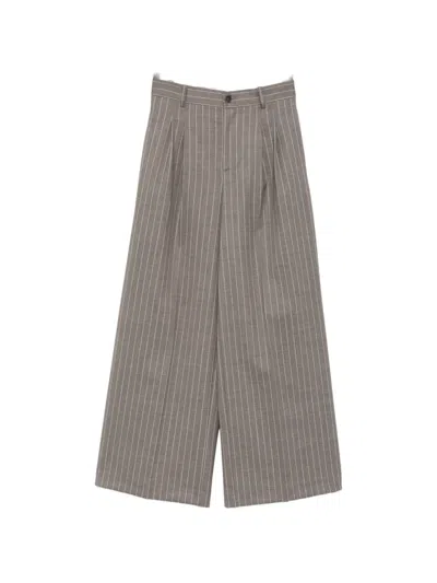 P.a.r.o.s.h Pinstripe-pattern Pleated Trousers In Black