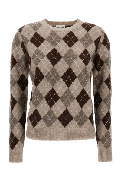 P.a.r.o.s.h Plaid Wool-blend Crewneck Sweater In Brown