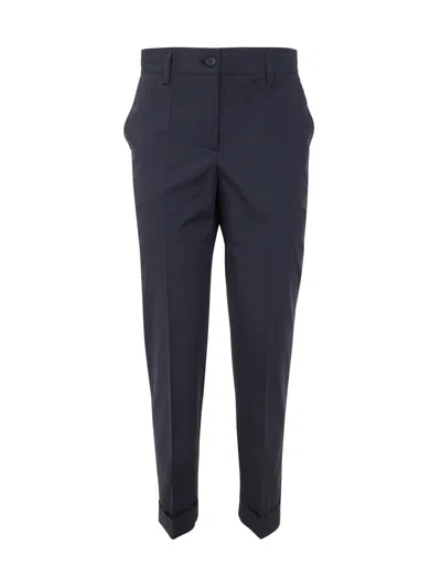 P.a.r.o.s.h Parosh Plain Cotton Trousers In Blue