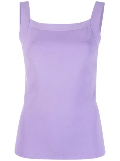 P.a.r.o.s.h Roma Square-neck Knitted Top In Violett