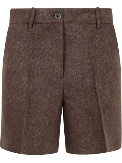 P.a.r.o.s.h Parosh Linen Shorts In Brown