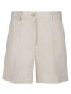 P.a.r.o.s.h Pleat Detailed Shorts In Neutral