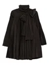 P.a.r.o.s.h Pleated Bow-detail Dress In Brown