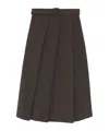 P.a.r.o.s.h Lille Wool-blend Pleated Midi Skirt In Black