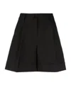 P.a.r.o.s.h Pleated Cuff Shorts With Side And Rear Pockets In Black