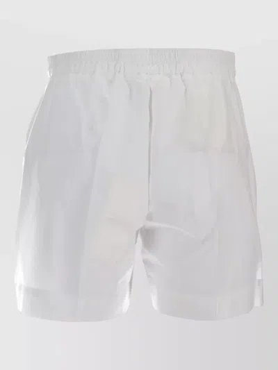 P.a.r.o.s.h Pleated Front Shorts Side Pockets Design In White