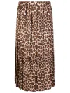 P.a.r.o.s.h . Pleated Leopard Print Maxi Skirt With Elastic Waist In Animal Print