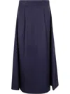 P.a.r.o.s.h Pleated Midi Skirt In Blue