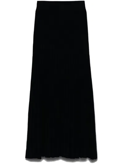 P.a.r.o.s.h Pleated Midi Skirt In Blue