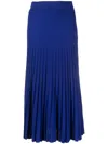 P.a.r.o.s.h Pleated Midi Skirt In Blue