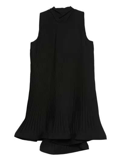P.a.r.o.s.h Pleated Mini Dress In Black