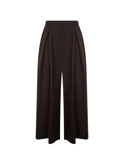P.a.r.o.s.h Pleated Palazzo Trousers In Brown