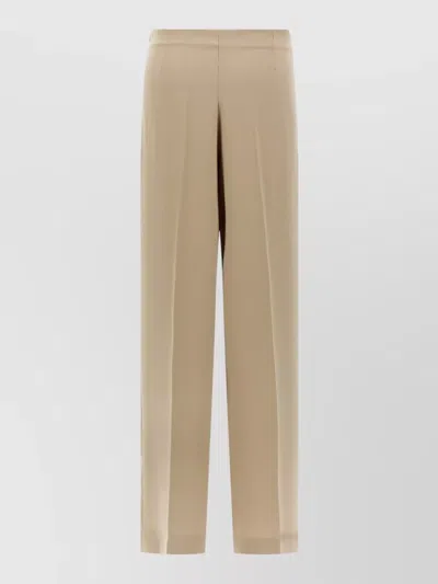 P.a.r.o.s.h Pleated Pants Belt Loops Back Pockets In Neutral