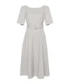 P.a.r.o.s.h Lille Flared Belted Midi Dress In White