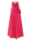 P.a.r.o.s.h Maxi Dress With Cascading Ruffle Detail In Pink