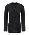 P.a.r.o.s.h Soph Blouse Button Detail Long Sleeves In Black