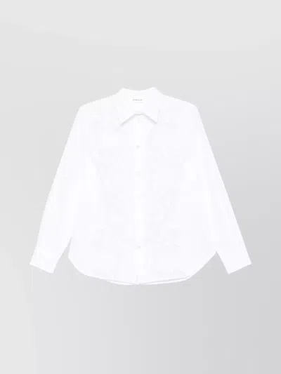 P.a.r.o.s.h Pleated Shirt With Lace And Collar In Neutrals