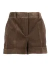 P.a.r.o.s.h Classic Brown Corduroy Shorts In Brown