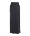 P.a.r.o.s.h Black Pants With Wide Leg And Elastic Rear Waist In Tech Fabric Woman In Black