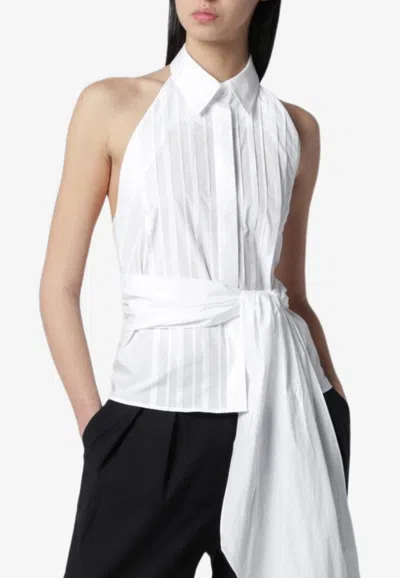 P.a.r.o.s.h Pleated Sleeveless Shirt In White