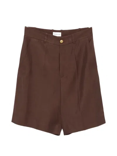P.a.r.o.s.h Pleated Tailored Shorts In Brown