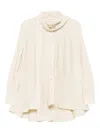 P.a.r.o.s.h Pleated Tie-neck Top In Neutral