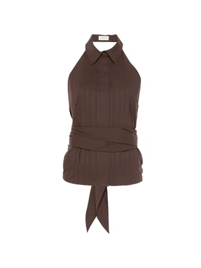 P.a.r.o.s.h Pleated Top In Brown
