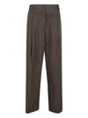P.a.r.o.s.h Cotton Gabardine Wide Leg Trousers In Brown