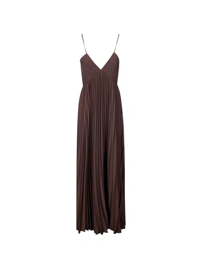 P.a.r.o.s.h Sculptural Maxi Dress In Brown