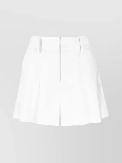 P.a.r.o.s.h Pleated Wool Blend Mini Skirt In White