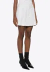P.a.r.o.s.h Pleated Wool-blend Mini Skirt In White