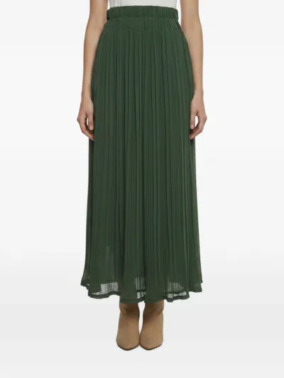 Pre-owned P.a.r.o.s.h Plissé-crepe Midi Skirt In Green